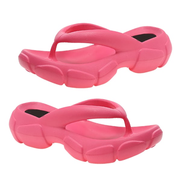 Flip-flops Flip Slides Tjock Sula Halkfria EVA Bekväma Ergonomisk Design Mjuka Sandaler för Kvinnor Flickor Rosröd 35/36