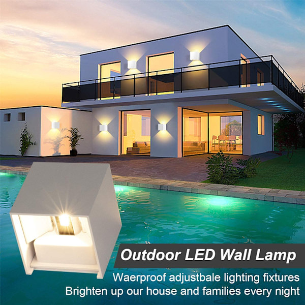 LED-vägglampa inomhus/utomhus vägglampa 12W inomhus LED upp och ner