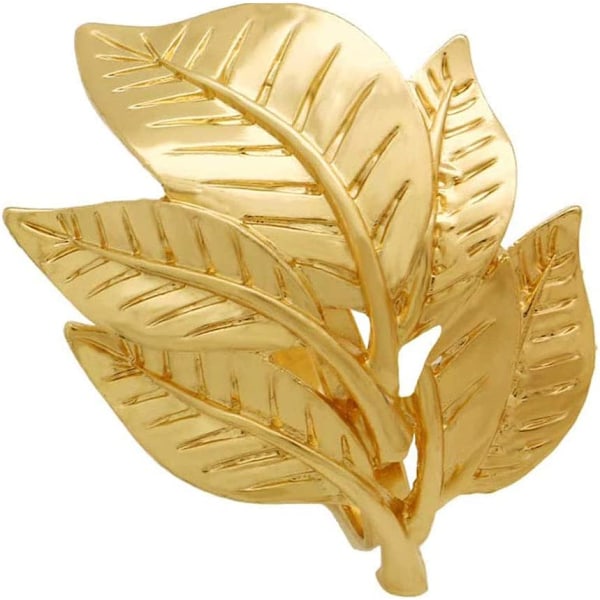 Guld Servettringar Set om 8, Antik Guld Legering Höstlöv Metall N