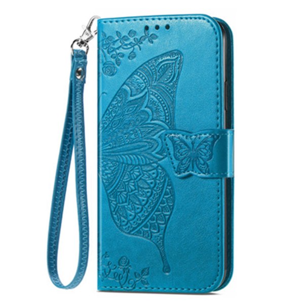 PU Läder Stativ Korthållare Strap Flip Cover för iPhone 14
