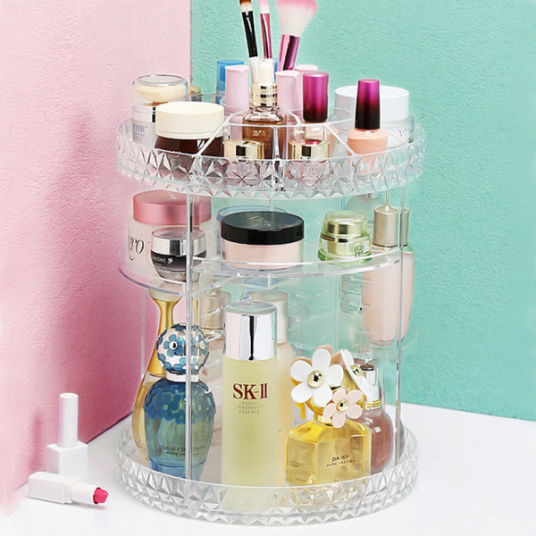 Roterende Makeup Organiser, Roterende 360 Grader Krystal