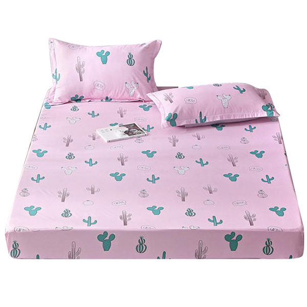 Bekvämt Sängset med Växttryck i Polyester - Kuddfodral, Spannmålsöverdrag (Twin)