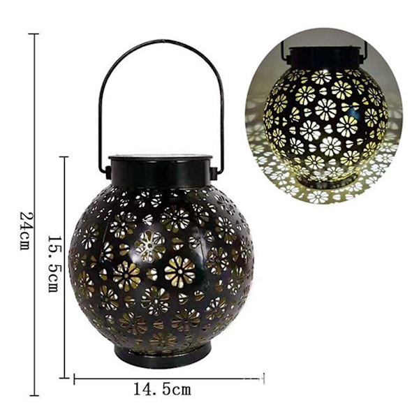 Solcellslampor för utomhusbruk, retro LED-trädgårdslampor för uteplats
