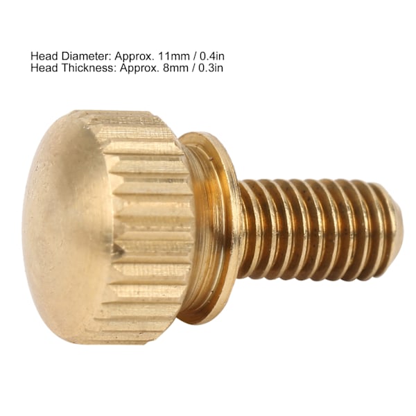 50 st Flat Knurled Tumskruv Rund Huvud Ren Koppar Halksäker Industritillbehör (M5 x 10mm)