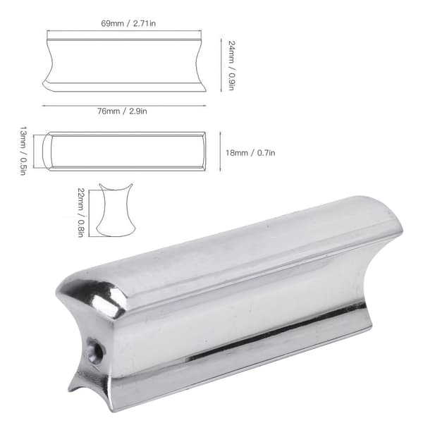 Gitarr Slide Bar Stick Picks Rostfritt Stål Metall Antirust Solid Instrument Tillbehör (Silver)