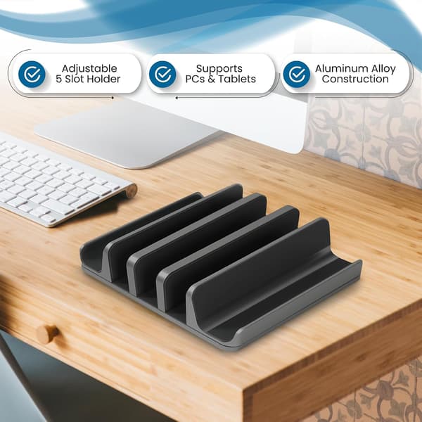 Bærbar computerstander – Tre rum – ABS – Sort