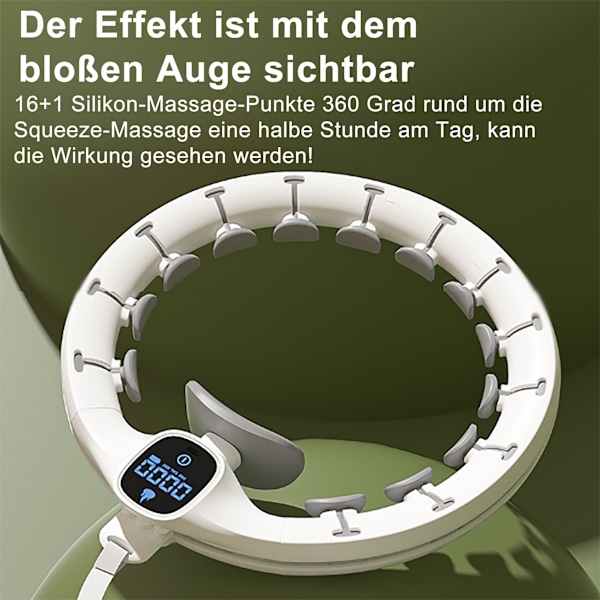 Smart Vektet Hula Hoop for Voksne, Avtakbar Treningsring med 360 Graders Auto-Spinning Ball Massasje, Smart Ring Hula Hoops for Voksne, Trening