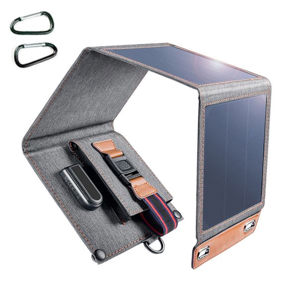 14W solcellsladdare, fickstorlek solpanel 1-port USB &