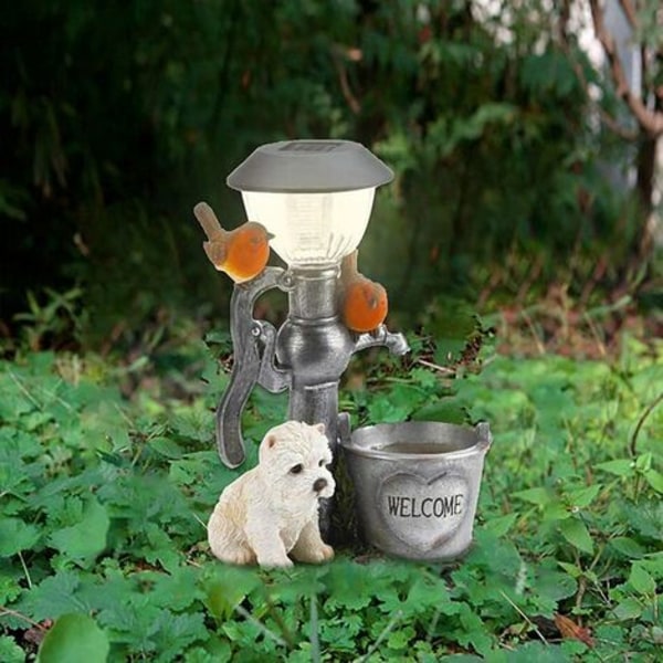 LOST Solcelledyr Hagefigur, Dolar Lampe, Utendørs, Ekorn, Harpiks Hage Statuer for Hageklatring, Terrasse, Hagearbeid, Soldekor A