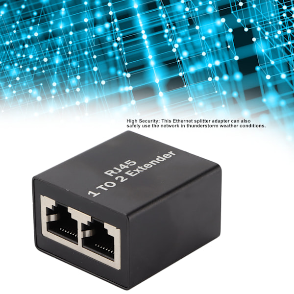 Ethernet Splitter RJ45 Netværksadapter Splitter En til To Splitter