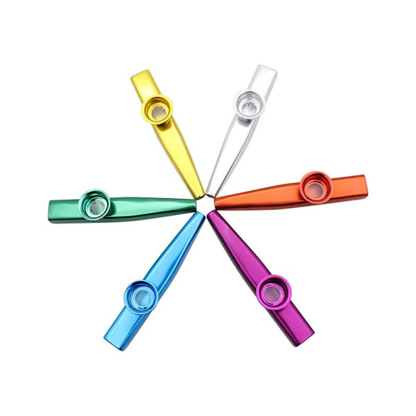 6 stk. Metal Kazoo Kazoo Sæt i 6 Farver Ukulele Instrumenter