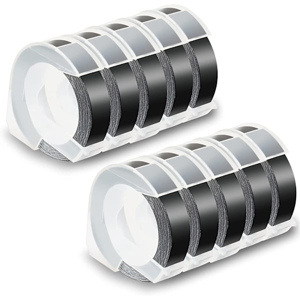 3D-prægede plastikbånd, 9 mm, 3/8'' x 9,8'