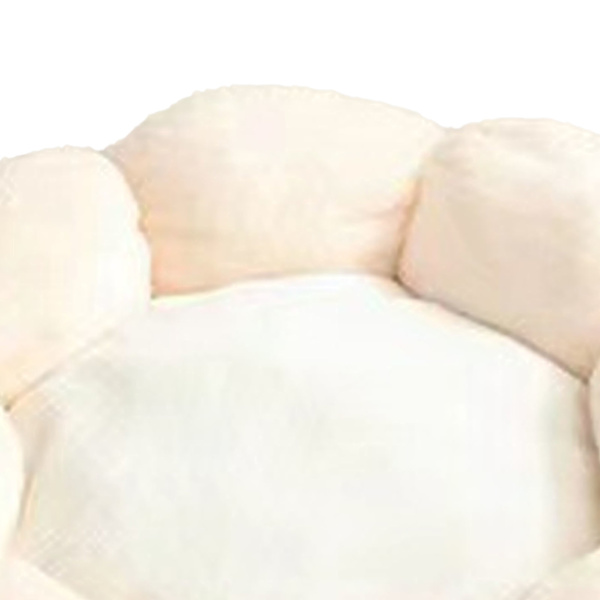Lemmikin sänky söpö pyöreä kukkamuoto pehmeä mukava lämmin paksu koiran kissan tyyny sänky makuuhuoneeseen olohuoneeseen vaaleanpunainen, valkoinen halkaisija 55cm/21.7in