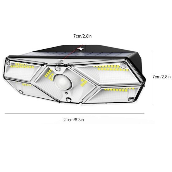Ulkovalaistus Aurinkopaneelilla Liiketunnistimella Vedenkestävä 104LED Seinävalot Puutarhaan Verannalle Pihalle