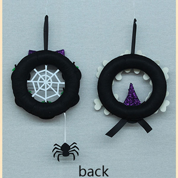 20cm Halloween-krans i non-woven materiale, gresskar-krans for innendørs