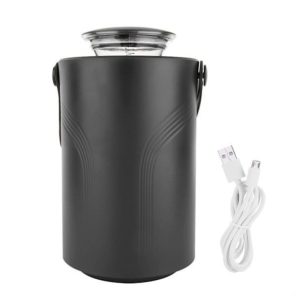 Bärbar icke-strålande inomhus USB-myggdödare ljus fluga insekt zapper fälla lampa (svart)