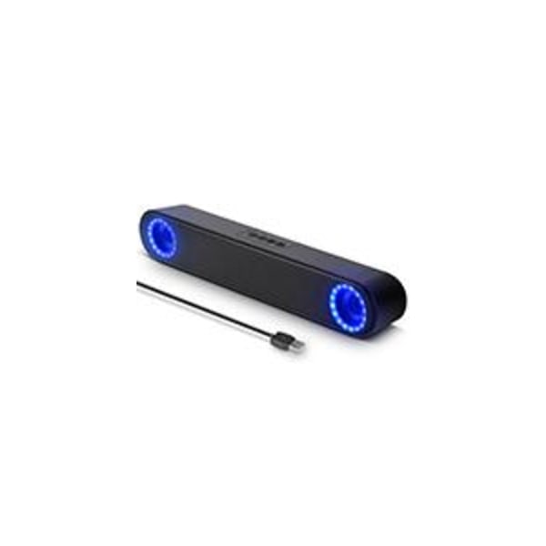 Computerhøjttalere, USB-drevne PC-højttalere til stationære computere og bærbare computere, med LED-lys, Plug and Play