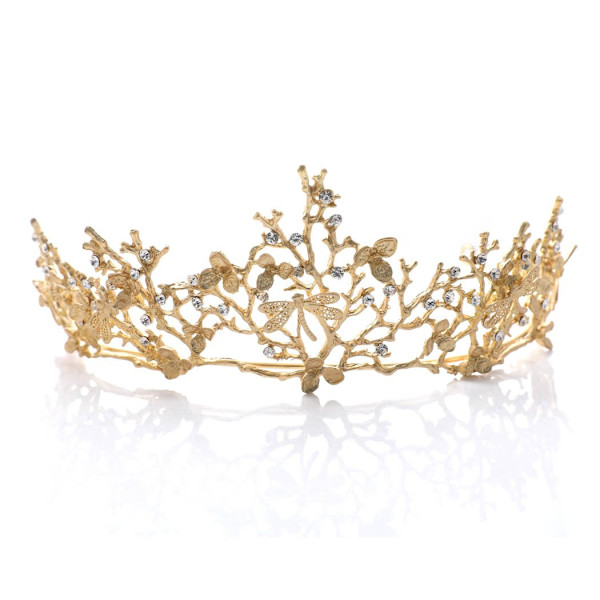 Krone Guld Tiara, Bryllup Brude Hår
