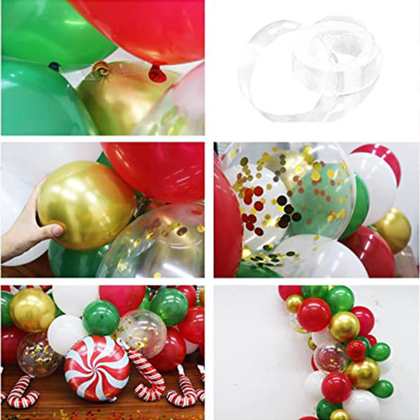 Julballonger Garland Arch Kit - Red Green Gold Confetti