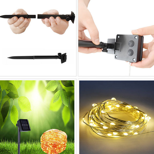 100 LED-gardinljusslinga USB-driven ljusslinga för