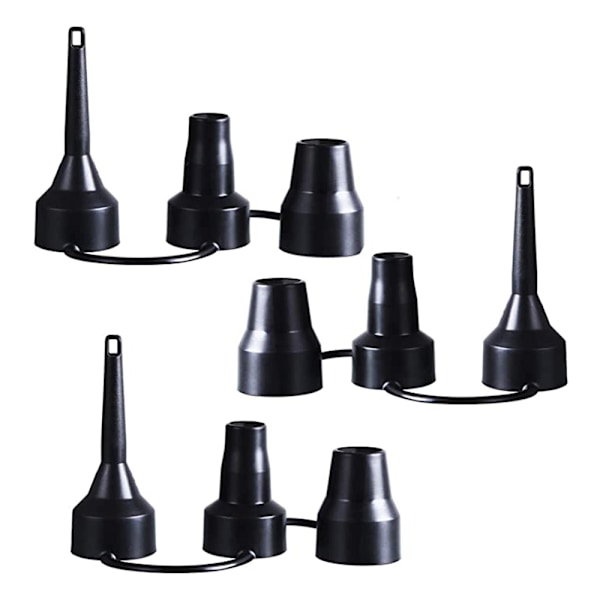 3-pak oppustelige pumpemundstykker, luftpumpe adapter