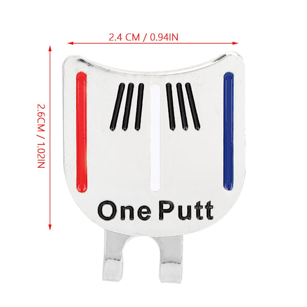 One Putt Durable Metal Golf Mini Magnetic Ball Marker Golfer Hat Visor Clip Accessory (2#)