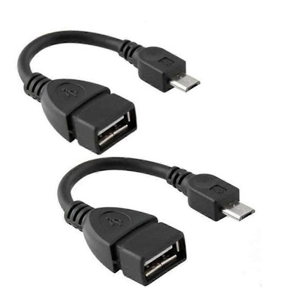 Micro USB OTG-adapter til Android Micromax A27 Ninja PlugandPlay OnTheGo-kabel (sort) [TT]