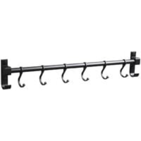 Aluminum Kitchen Bar Wall Mounted Kitchen Utensil Holder with 6 Hooks, for Bathroom Cupboards Bedroom Furniture Clothes