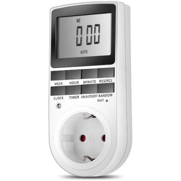 Ohjelmoitava digitaalinen pistorasia, Maxcio Numerical Weekly Timer LCD-näytöllä