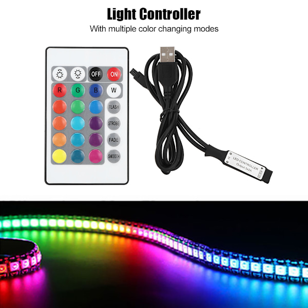 RGB Ljus Kontroller för Heminredning, Högkvalitativt Material 24 Knappar RGB Ljus Kontroller Radiofrekvens Signal Kontroll Ingen UV-strålning Ingen Stroboskop