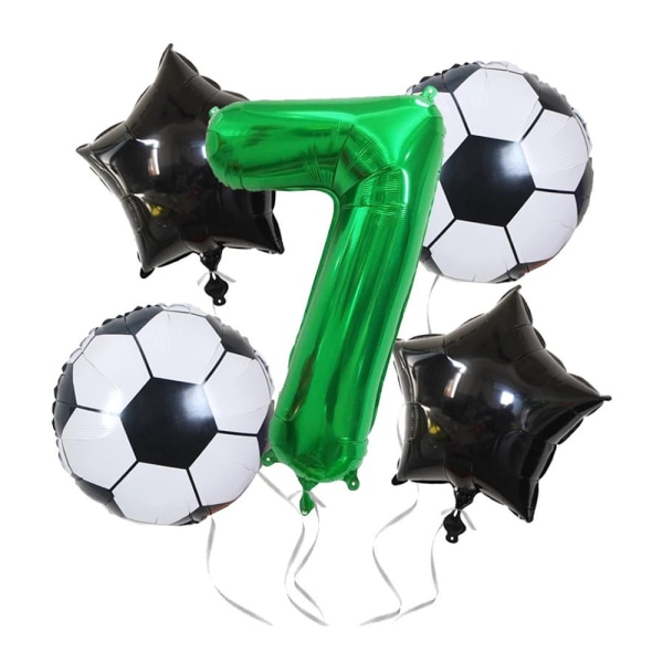 Football Number Five-pointed Star Foil Balloons for Birthday