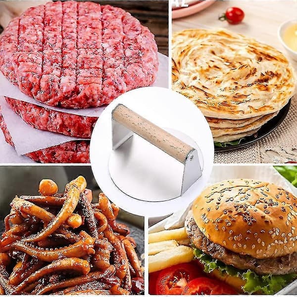Hamburgerpresser, rund hamburgerpresser i rustfrit stål Z