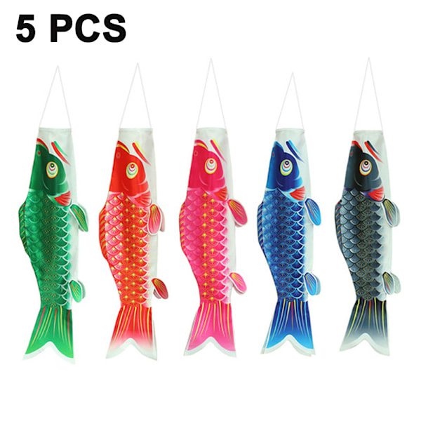 5 stk. japansk karpe vindstrømpe streamer fisk flag drage