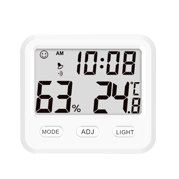 Temperaturfuktighetsmåler med skrivebordsklokker for soverom