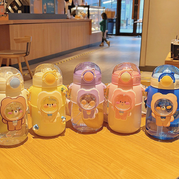 Vannflaske，Plast Travel Tea Juice Milk Portable Cute