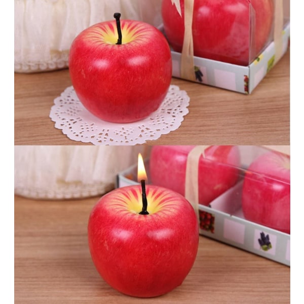 Kreativa äppelformade doftljus Simuleringsfruktljus V