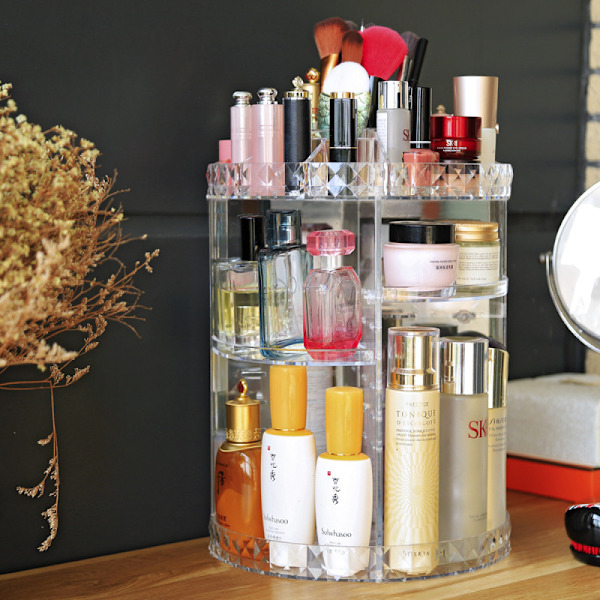 Roterende Makeup Organiser, Roterende 360 Grader Krystal