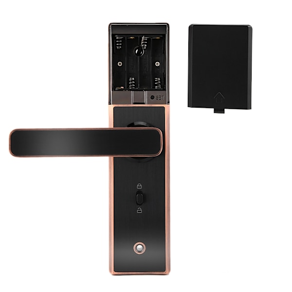 Elektronisk Smart Fingeravtrykk Passordkort Dobbelt Tungedør Lås Berøring med Nøkkel (Rød Bronse)