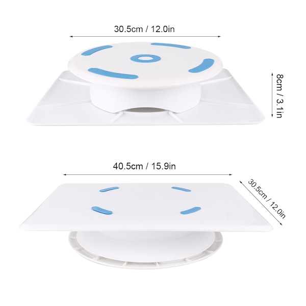 Roterande tårtställ för bakning, design med dubbla användningsområden, rotation medurs och moturs, liten och lätt, halkfri funktion, livsmedelsklassat material