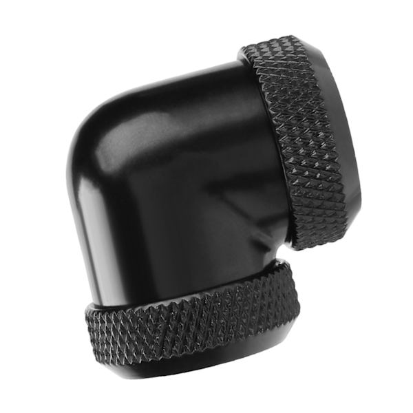 14mm OD DIY Twist 90 Graders Vinkel Dubbel Hård Rör Rör Anslutning Vatten Vätskekylning Svart