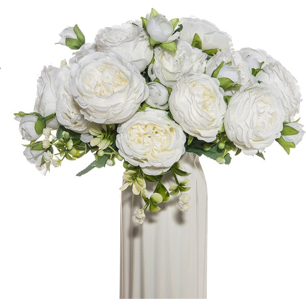 4 buketter kunstige blomster til dekorasjon Faux Rose Fake