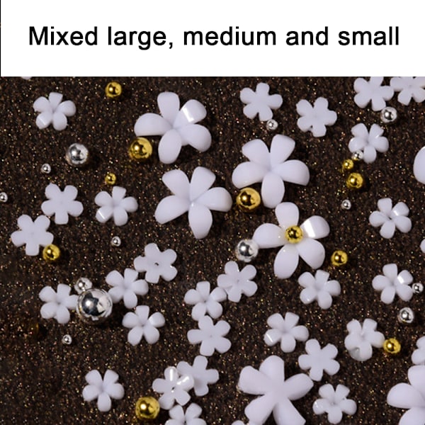 Blomspikdekorationer för nagelkonst, 3D nagelblommor strass