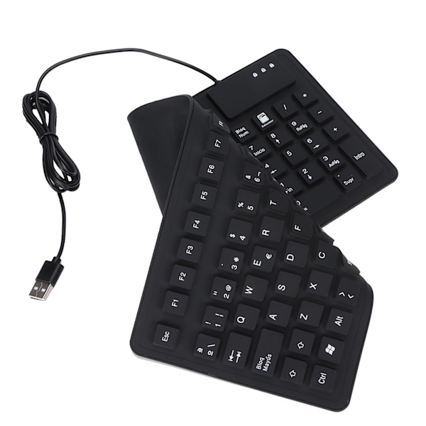 Tangentbord 105 Tangenter Spanska USB Trådbunden Bärbar Fällbar Tyst Vattentät Dammtät Silikon Tangentbord