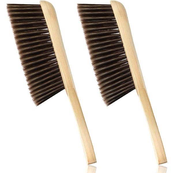 2 Pieces Wooden Bench Brushes Fireplace Brush Horse Hair Bench