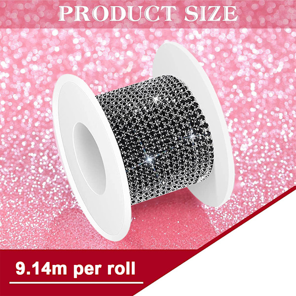 10 meter Rhinestone kjede trim, Rhinestone kjede for håndverk, sying, DIY, smykker, bryllup, dekorasjon