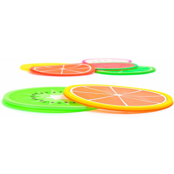 DomeStar Fruit Coaster, 7 STK 3,5" Non Slip Coasters Heat