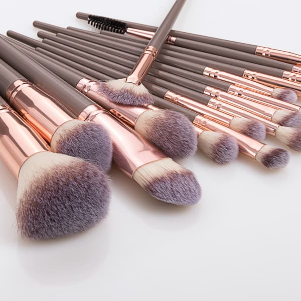 Makeupbørste Professionel 16 stk Makeupbørstesæt Makeup Toilettaske Børstesæt