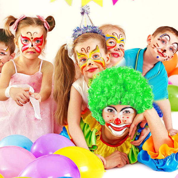 Färgglad clownperuk - Flerfärgad clownperuk för fest