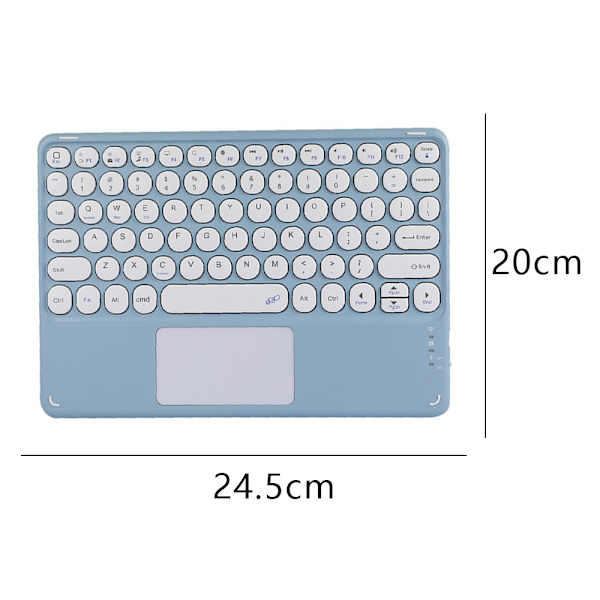 Bluetooth Keyboard Touch, Wireless Keyboard Ultra-Slim Portable with Trackpad, Built-in Rechargeable Battery - Blue