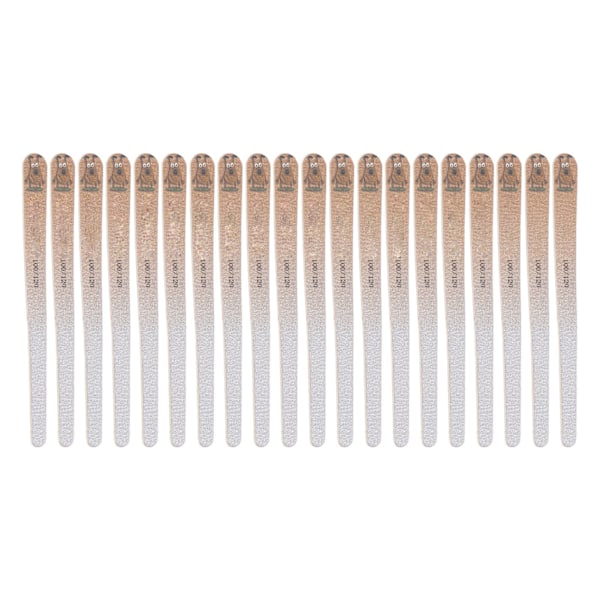 20 stk. Professionelle neglefile 100 / 120 Grit dobbeltsidet vaskbare manicureværktøjer til hjemme- og salonsbrug gul
